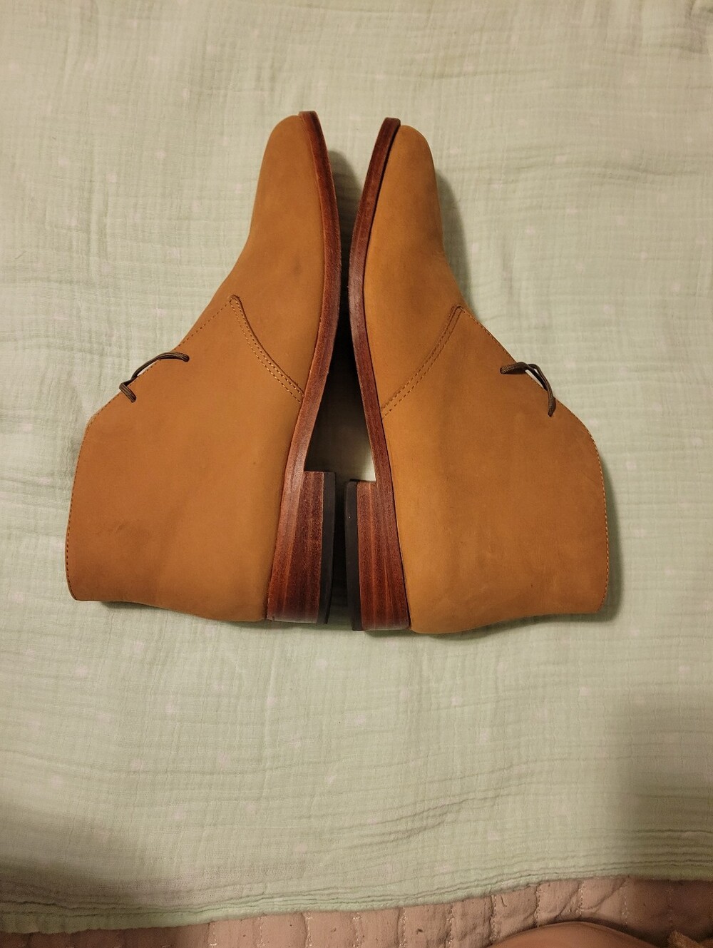 Nisolo Isa Suede Leather Lace Up Chukka Booties, Sand Suede - Size 8.5 - Picture 16 of 16